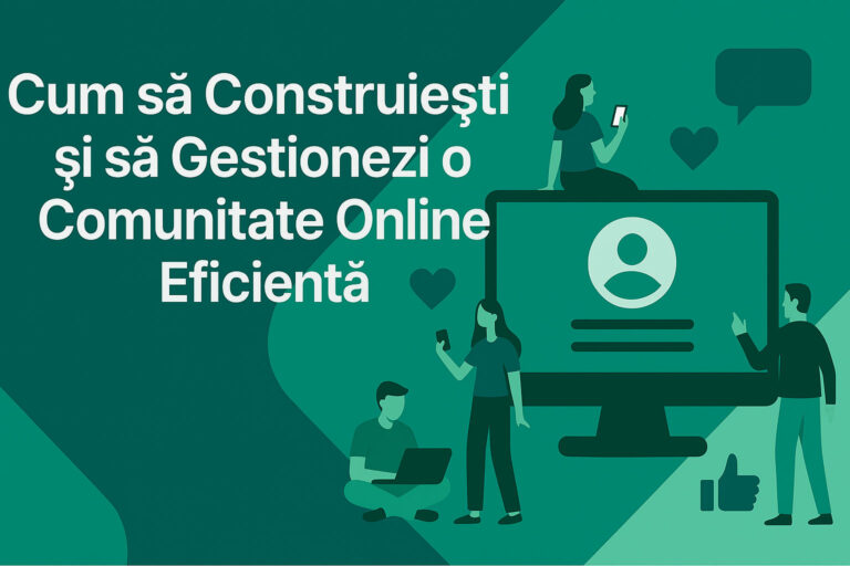 Ilustrație digitală care evidențiază o comunitate online activă cu interacțiuni și branduri conectate